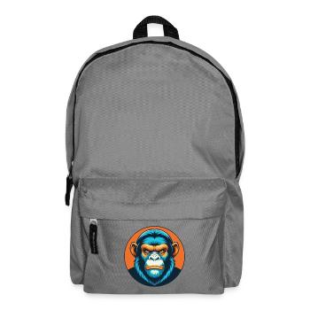 Monkey Cute Kawaii Cartoon Clipart Animal Pet Logo - Backpack - elephant grey - Front
