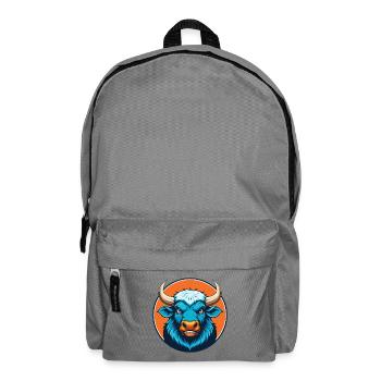 Yak Cute Kawaii Cartoon Clipart Animal Pet Logo - Backpack - elephant grey - Front