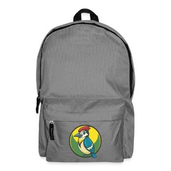 Jay Bird Cute Kawaii Cartoon Clipart Pet Animal - Backpack - elephant grey - Front