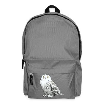 Schneeeule weiss - Rucksack - Mittelgrau - Vorne