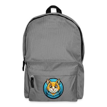 Cat Colorful Kawaii Cartoon Character Clipart Pet - Backpack - elephant grey - Front