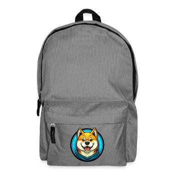 Akita Dog Colorful Kawaii Cartoon Character Animal - Backpack - elephant grey - Front