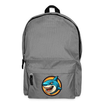 requin coloré kawaii dessin animé personnage clipart - Sac à dos - gris éléphant - Devant