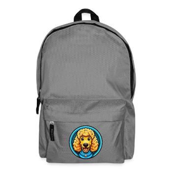 Poodle Dog Colorful Kawaii Cartoon Character Pet - Backpack - elephant grey - Front