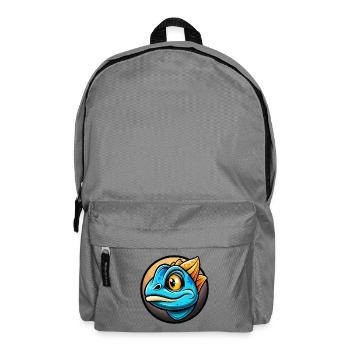 Chameleon Colorful Kawaii Cartoon Character Animal - Backpack - elephant grey - Front