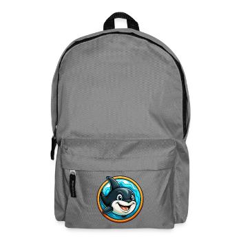 Orca Colorful Kawaii Cartoon Character Clipart Pet - Backpack - elephant grey - Front