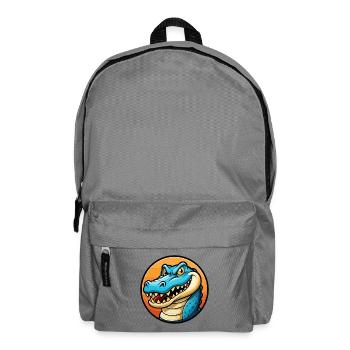 Crocodile Colorful Kawaii Cartoon Character Animal - Backpack - elephant grey - Front