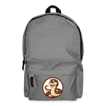 Anaconda Colorful Kawaii Cartoon Character Clipart - Backpack - elephant grey - Front