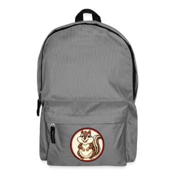 Chipmunk Colorful Kawaii Cartoon Character Clipart - Backpack - elephant grey - Front