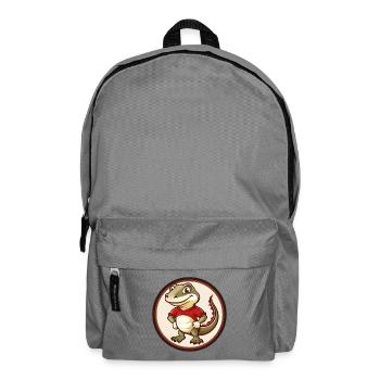 Lizard Colorful Kawaii Cartoon Character Clipart - Backpack - elephant grey - Front