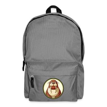 Walrus Colorful Kawaii Cartoon Character Clipart - Backpack - elephant grey - Front