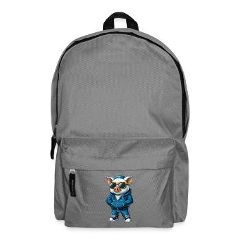 cochon cool personnage de dessin animé Kawaii Clipart - Sac à dos - gris éléphant - Devant