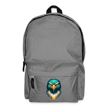 Hawk Cute Kawaii Cartoon Clipart Animal Face - Backpack - elephant grey - Front