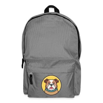 Bouledogue Chien Race Dessin animé Personnage Kawaii Clipart - Sac à dos - gris éléphant - Devant