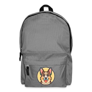 Nordamerikanischer Schäferhund Rasse Karikatur Kawaii - Rucksack - Mittelgrau - Vorne