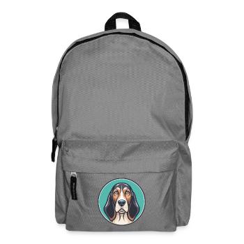 Chien de chasse russe race dessin animé Kawaii Clipart animal de compagnie - Sac à dos - gris éléphant - Devant