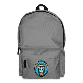 Baboon Colorful Kawaii Cartoon Character Clipart - Backpack - elephant grey - Front