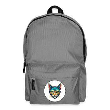 Burmilla Chat Race Dessin Animé Kawaii Animal Pet - Sac à dos - gris éléphant - Devant