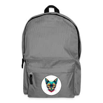 Burma-Katzenrasse Karikatur Kawaii Tier Haustier - Rucksack - Mittelgrau - Vorne