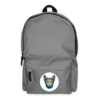 German Rex Cat Breed Cartoon Kawaii Animal Pet - Backpack - elephant grey - Front