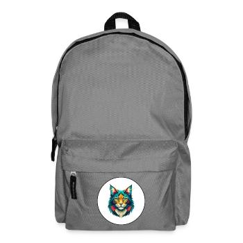 Maine Coon Cat Breed Cartoon Kawaii Animal Pet - Backpack - elephant grey - Front