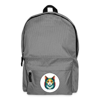 Turkish Angora Cat Breed Cartoon Kawaii Animal Pet - Backpack - elephant grey - Front