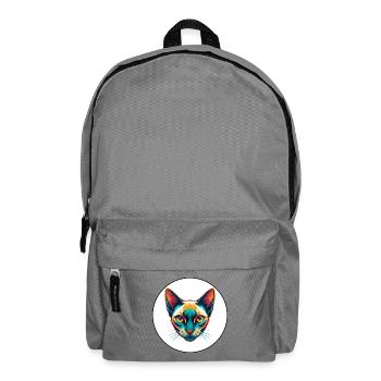 Chat tonkinois race dessin animé Kawaii animal de compagnie - Sac à dos - gris éléphant - Devant