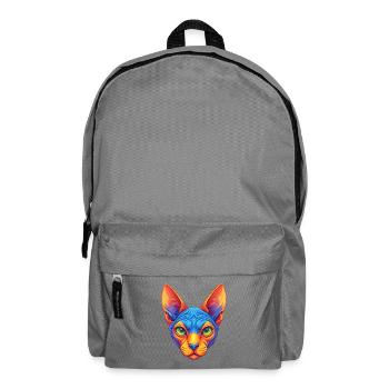 Chat Sphynx Race de chat Dessin animé Kawaii Animal de compagnie - Sac à dos - gris éléphant - Devant