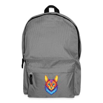 Chat somalien, dessin animé, animal de compagnie kawaii - Sac à dos - gris éléphant - Devant