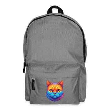 Britisch Kurzhaar Katze Rasse Karikatur Kawaii Tier - Rucksack - Mittelgrau - Vorne