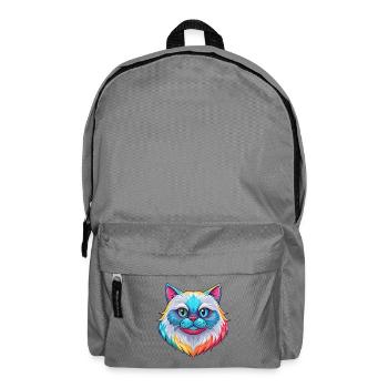 Himalaya Katze Rasse Karikatur Kawaii Tier Haustier - Rucksack - Mittelgrau - Vorne