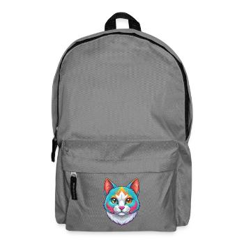 Japanische Bobtail Katze Rasse Karikatur Kawaii Tier P - Rucksack - Mittelgrau - Vorne