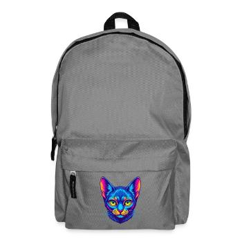 Abessinische Kurzhaarkatze Rasse Karikatur Kawaii Anim - Rucksack - Mittelgrau - Vorne