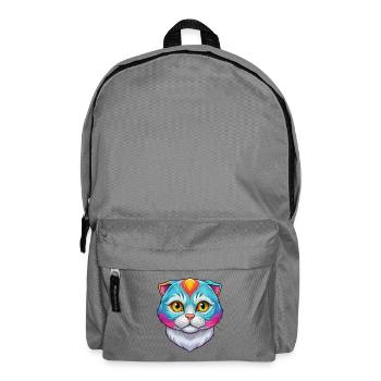 Schottische Falten Kurzhaar Katzenrasse Karikatur Kawaii A - Rucksack - Mittelgrau - Vorne