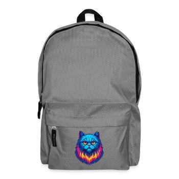 Weiße Langhaar Perserkatze Rasse Cartoon Kawaii Eine - Rucksack - Mittelgrau - Vorne