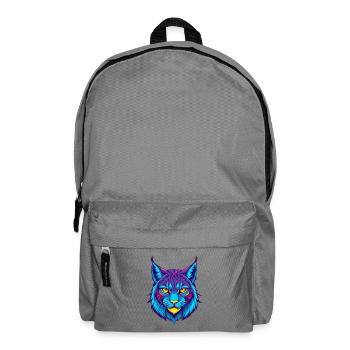 Eurasian Lynx Cat Breed Cartoon Kawaii Animal Pet - Backpack - elephant grey - Front