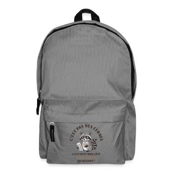 C'est pas des cernes, c'est mon côté raton laveur - Sac à dos - gris éléphant - Devant