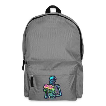 Psychedelic Skeleton with Roses Halloween - Backpack - elephant grey - Front