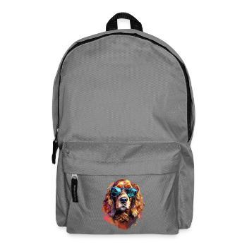Cocker Spaniel with Sunglasses - Backpack - elephant grey - Front
