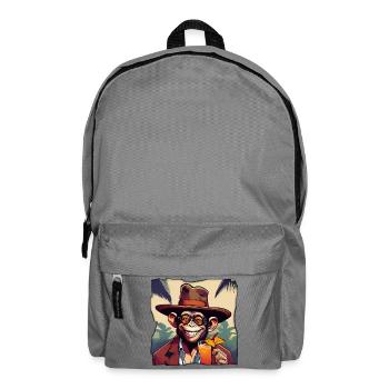 Affe mit Cocktail! - Rucksack - Mittelgrau - Vorne