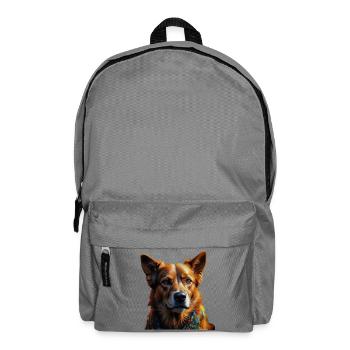 Buntes Hundeporträt Schal - Rucksack - Mittelgrau - Vorne