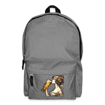 Woman Drinking Beer Gift - Backpack - elephant grey - Front