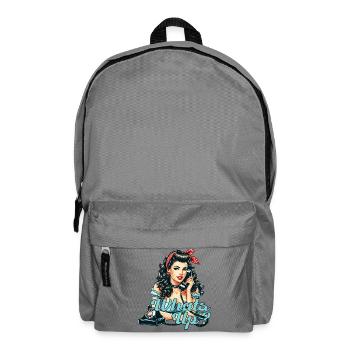Rockabilly Woman Rotary Phone - Backpack - elephant grey - Front