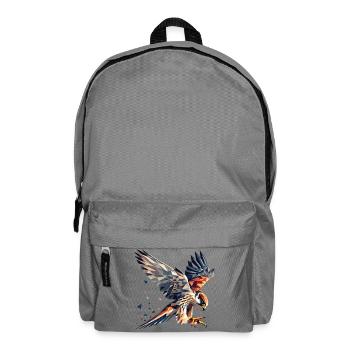 Faucon oiseau de proie style polygone - Sac à dos - gris éléphant - Devant