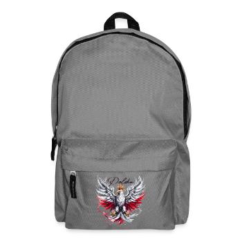 Polen Polska polnisch rot weiß Adler goldene Krone - Rucksack - Mittelgrau - Vorne