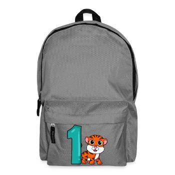 Zahl 1 Nummer Eins - Tiger Motiv - Rucksack - Mittelgrau - Vorne