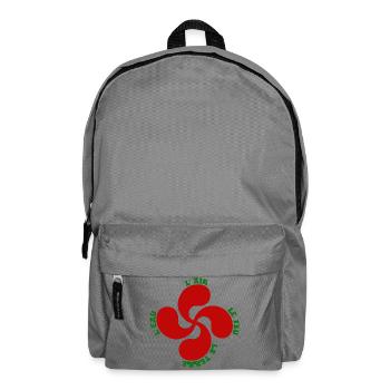 Lauburu rouge - croix basque et signification - Sac à dos - gris éléphant - Devant