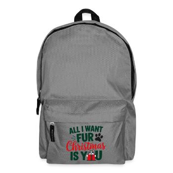 Festliches Katzenfell Weihnachten Zitat - Rucksack - Mittelgrau - Vorne