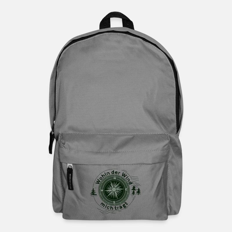 Compass Design – Where the Wind Takes Me - Backpack - elephant grey