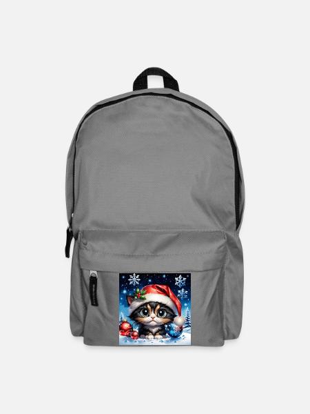 Entzückendes Weihnachtskätzchen. - Rucksack - Mittelgrau